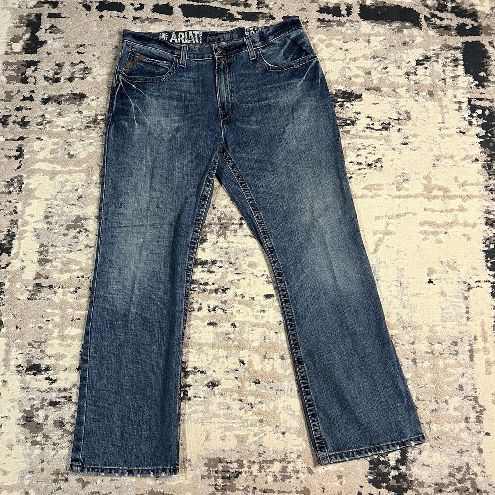 Ariat M4 Low Rise Boot Cut Denim Jeans Men’s 38x32 Work Cowboy Rodeo Medium Wash